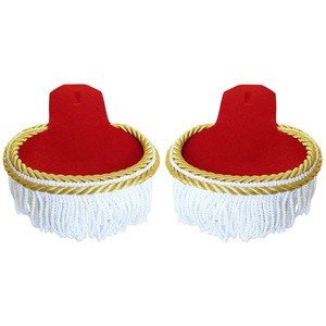 Épaulettes à franges bleues, épaulettes à franges vertes et dorées, style vintage de haute qualité, pour fanfare, brodées, à coudre, garniture à franges - Product Image 5