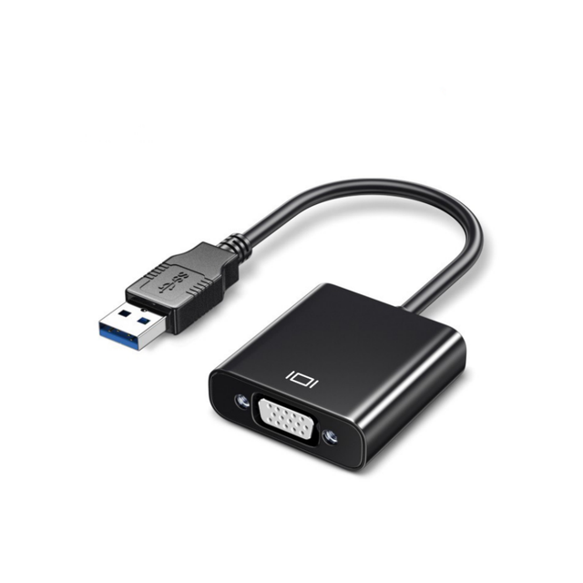 HDTV USB Male to VGA Female Adapter Audio Video Cable Converter for Monitor Projector Display