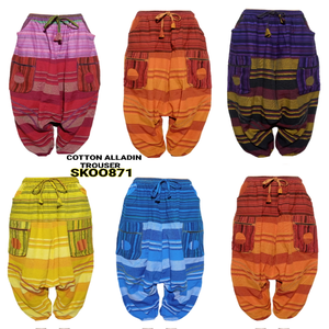 Nuevos pantalones bombachos de algodón bohemios a la moda, pantalones de estilo Aladino para mujer, tela transpirable, ecológica, tamaño libre - Product Image 1