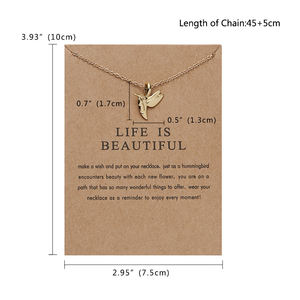 Collier pour femmes, bijoux pour filles, pendentif en or plaqué, cadeau créatif tendance, charme porte-bonheur, équilibre du karma, faire un vœu, carte - Product Image 4