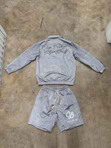 Veste en nylon imperméable personnalisée Ensemble short de survêtement coupe-vent Ensemble short d'été Veste Joggers Ensemble short à capuche léger - Product Image 4