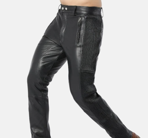 Pantalones de cuero de vaca negro de alta calidad para hombres Logotipo personalizado Secado rápido Nuevo diseño Patrón recto - Product Image 1