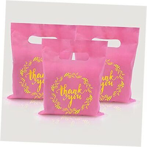 Merci HDPE transporter sac à provisions impression personnalisée logo Transparent découpé en plastique au détail Durable mode sac cosmétique - Product Image 5
