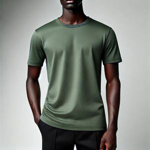 Camiseta de Algodón de 180g de Alta Calidad, de Corte Regular, de Secado Rápido, de Media Manga para Hombre, con Diseño de Logotipo Personalizado OEM, a la Moda - Product Image 1