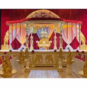 전통적인 돔 Mandap 웨딩 Vidhi 영국 웨딩 이벤트 장식 Shiv Parvati Mandap Maharani 웨딩 장식 Mandap 돔