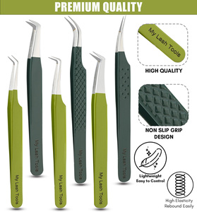 Custom 45° Fiber Tip Lash Tweezers Slim Straight Boot Volume Eyelash Extension Tweezer Strong Hold <b>Precision</b> <b>Tool</b> - Product Image 5