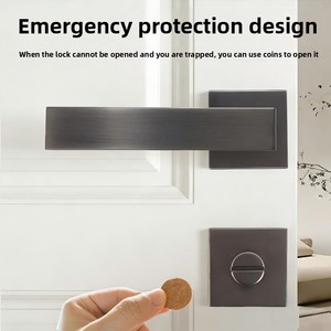 Serrure magnétique silencieuse de style italien à marque privée OEM avec grand bouton rotatif et poignée carrée fendue pour <span class=keywords><strong>porte</strong></span> en bois de chambre à coucher - Product Image 1