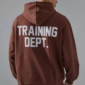 Sweat-shirt à capuche en coton lourd surdimensionné personnalisé pour hommes, basique et marron de qualité supérieure, offre en gros, tendance 2024 - Product Image 1