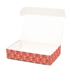 Boîte rigide personnalisée avec fermeture frontale, en carton ondulé E-Flute recyclé, pelliculage brillant et gaufrage, 35x22x9 cm - Product Image 3