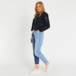Nylon <b>Lightweight</b> Women Bomber <b>Jacket</b> Custom Streetwear Fashion Outerwear OEM Factory Manufacturer Supplier - Product Image 6
