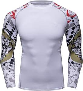 Chemise de compression BJJ MMA Rashguard OEM ajustement serré personnalisé avec tissu à séchage rapide et option d'impression de logo - Product Image 1
