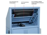 BODUR Meuble informatique professionnel en acier robuste sur pieds, bureau PC industriel mobile avec roulettes, ventilateur de refroidissement 120 mm, revêtement poudré
