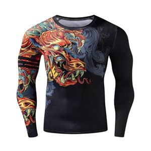 Sublimation Printed Compression Shirts <b>Long</b> <b>Sleeve</b> Polyester Spandex Custom Sports <b>Gym</b> <b>Men</b> Compression Shirt - Product Image 4