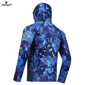 Sudadera con capucha de pesca con sublimación de logotipo al por mayor ropa transpirable de secado rápido sudadera de pesca ligera de manga larga para hombre - Product Image 4