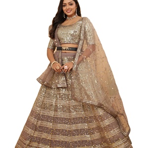 ชุดแต่งกายอินเดียและปากีสถานผ้าอินเดียปักลายผ้าจอร์เจีย - Product Image 1