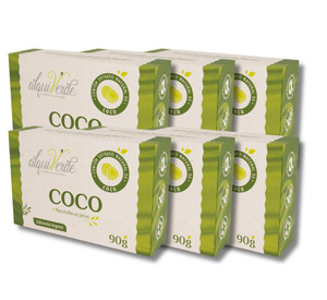 Kit de savon solide végétal naturel à la noix de coco Alquiverde (lot de 3) - Écologique, végétalien et sans cruauté, 90g, soin du corps et du visage - Product Image 2