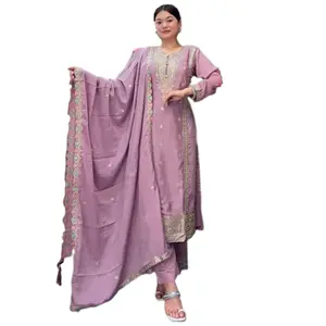 Latest Design Women's Cotton Kurti And Pant With Dupatta Available At Wholesale Price From India bulk product