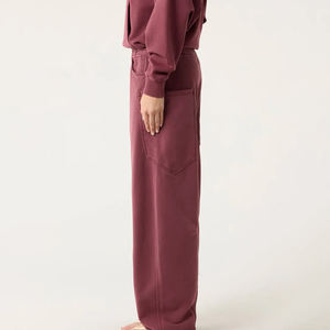 Breathable <b>Winter</b> men's Oversized Sweatpants Solid Color Elastic Waist Flat 100% Cotton Fleece Joggers Straight Leg <b>Trousers</b> - Product Image 6