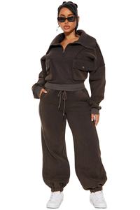 Conjunto Deportivo Personalizado para Mujer con Pedrería, Sudadera con Capucha y Pantalones Acampanados, Estilo Urbano - Product Image 1