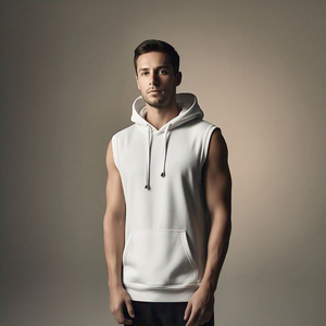 OEM Winter Sublimation <b>Sleeveless</b> <b>Hoodie</b> Men's Workout Gym Regular Fit Printed Fleece Windproof Breathable - Product Image 2