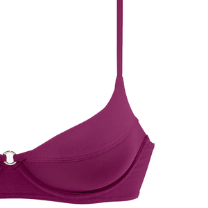 Ensemble de bikini bandeau en gros pour femmes, maillot de bain deux pièces en aubergine, maillot de bain de plage pour femmes, haute qualité, 100% polyester - Product Image 4