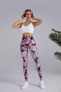 Nouveau ensemble de leggings d'entraînement de gymnastique 4 pièces pour femmes soutien-gorge de sport à dos ouvert pantalon de Fitness taille haute costume de Yoga côtelé avec motif solide - Product Image 6