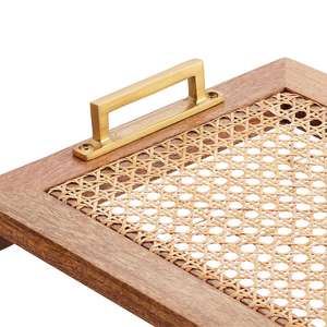 ถาดหวายไม้ไผ่ธรรมชาติคุณภาพสูงถาดเสิร์ฟสำหรับเครื่องครัวอุปกรณ์ตกแต่งบ้านและงานหัตถกรรมในเวียดนาม - Product Image 3