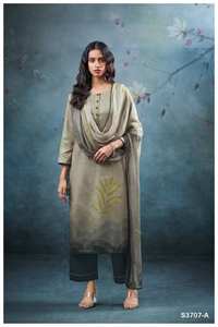 Vente en gros de vêtements de soirée indiens et pakistanais brodés collection Kameez Salwar en satin de coton de qualité supérieure - Product Image 2