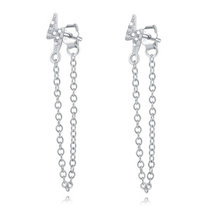 Boucles d'oreilles en argent sterling S925 avec zircon éclair, tendance et polyvalentes, style européen et américain - Product Image 1
