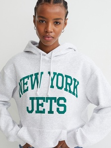 Sudadera con capucha de gran tamaño con logotipo personalizado, ropa deportiva de invierno para mujer, Material polar liso Terry - Product Image 3