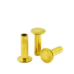 Rivets semi-tubulaires en laiton en gros M2-M10 à tête plate creuse non standard nickelés - Product Image 1