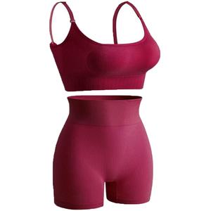 Sujetador Deportivo de Alta Sujeción Antibacteriano para Mujer, Conjunto de 2 Piezas para Yoga, Fitness y Gimnasio, Ropa Deportiva para Adultos con Logotipo Frontal, Spandex/Nailon - Product Image 1