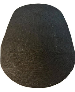 Tapis rond antidérapant en jute naturel tressé à la main, couleur unie, tapis mur à mur pour usage domestique - Product Image 1