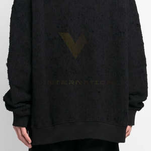 Top Selling Custom <b>Pullover</b> <b>Men</b> Distressed Thermal Hoodies Heavyweight Vintage Hip-hop Hoodie - Product Image 6