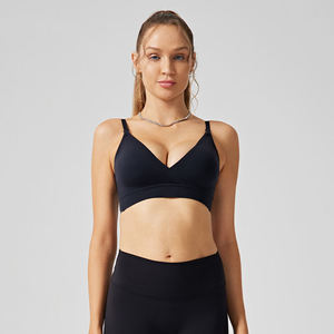 Sujetador Deportivo Antibacteriano Sin Costuras de Alta Elasticidad para Mujer, Soporte Medio, Ajustable, Transpirable, con Logotipo Frontal, para Gimnasio, Yoga, Correr, Fitness - Product Image 4