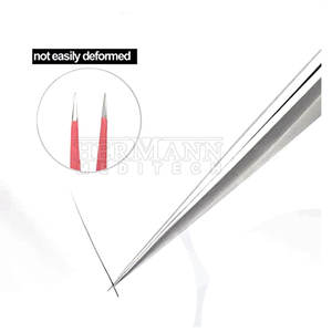 Pinzas para Pestañas de Acero Inoxidable con Punta Recta y Afilada HERMANN MEDITECH HM-ET-204, Logotipo Personalizable para Maquilladores y Belleza - Product Image 4