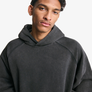 Hombres peso pesado de alta calidad 100% algodón de gran tamaño pulóver sudaderas con capucha logotipo personalizado de talla grande sudadera Unisex Jersey hombres Tops - Product Image 4
