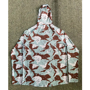 OEM Chemise de pêche camouflage à manches longues pour hommes Protection UV Sweat à capuche léger en polyester respirant à séchage rapide - Product Image 4