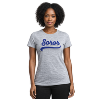 T-shirt Sororité Zeta Phi Beta Gris chiné, inspiré des fondateurs de 1920, motif grec, motif diamants estival, en coton premium écologique, classique