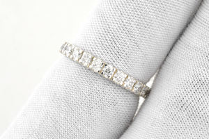 เครื่องประดับสวยงามคลาสสิก14K แหวนทองคำขาวแท้2.30มม. แหวนแต่งงานครึ่งงาน - Product Image 3