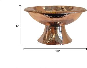 Bol de créateur de style américain écologique en cuivre pur 100% du meilleur fournisseur, finition décorative polie martelée à la main - Product Image 3