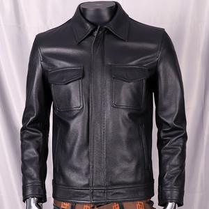 Veste d'hiver en cuir matelassé pour hommes, fermeture à glissière, coupe ajustée, style coréen, veste en cuir artificiel avec veste High Street pour hommes - Product Image 4