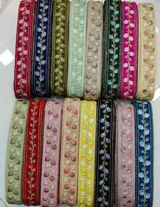 Bordado floral hecho a medida, en dos colores, con diseños florales para varios propósitos, ancho de 3,5 pulgadas - Product Image 4