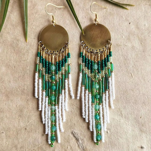 Designer Beaded Drop <b>Earrings</b> <b>Handmade</b> for Special Events Colorful Trendy Wholesale for Girls & Women - Product Image 3