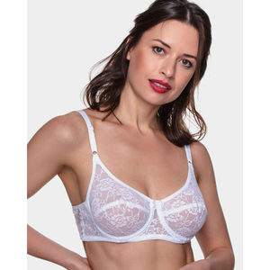 Soutien-gorge en dentelle à armatures 230, pour femmes, doux, push-up, avec nœud décoratif, sans armatures, fermeture réglable, uni, respirant, grande taille, multicolore - Product Image 4