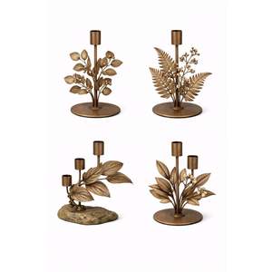 Handcrafted Metal Foliage Candle Stick Holder <b>Set</b> Antique Bronze Wedding Floral Centerpiece Modern Decorative <b>Tea</b> Light Holder - Product Image 2