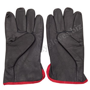 Gran oferta de guantes de seguridad para manos, 1 par de guantes para conductores, guantes de trabajo para conductores de camiones de cuero con forro polar - Product Image 5