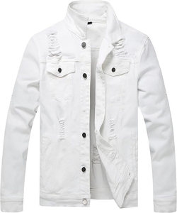 Chaqueta vaquera de lona de estilo alto para hombre de diseñador, ropa de calle con capucha de invierno con logotipo frontal al por mayor - Product Image 1