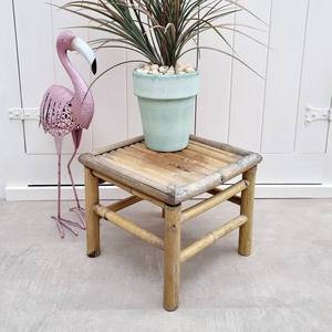 เก้าอี้สตูลไม้ไผ่ขนาดเล็กเก้าอี้ทำด้วยมือธรรมชาติสำหรับการตกแต่งบ้านและสวนในร่ม - Product Image 2