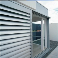 Volet extérieur moderne en aluminium à lamelles horizontales elliptiques fixes/motorisées pour bâtiment commercial extérieur